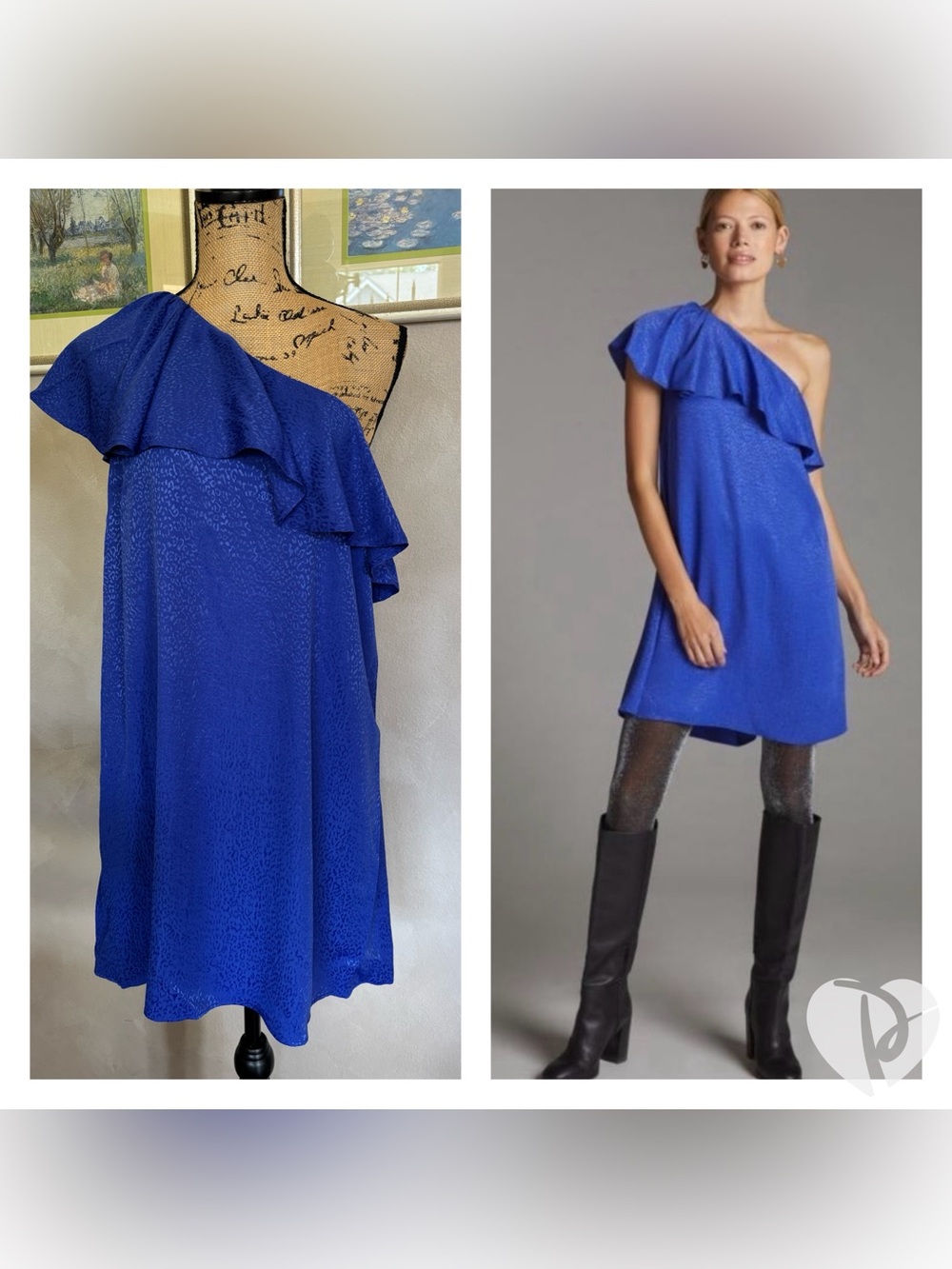 NWT Anthropologie ruffled one shoulder mini dress